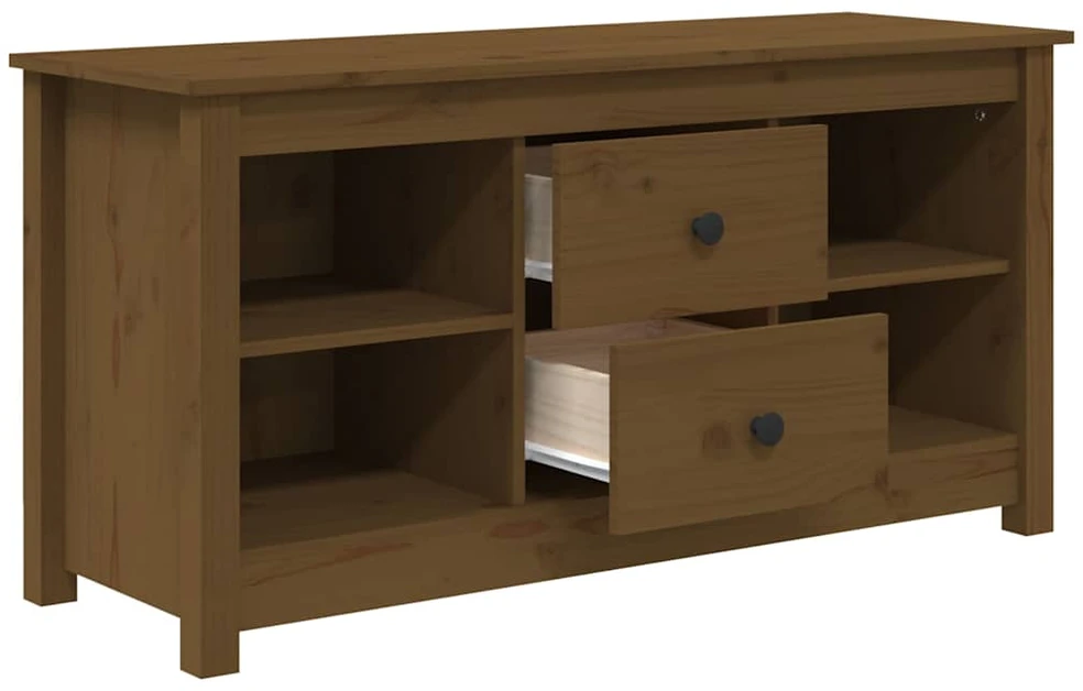 TV staliukas Televizoriaus spintelė, medaus ruda, 103x36,5x52cm, pušis