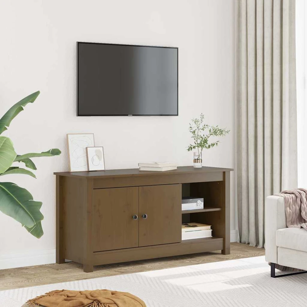 TV staliukas Televizoriaus spintelė, medaus ruda, 103x36,5x52cm, pušis