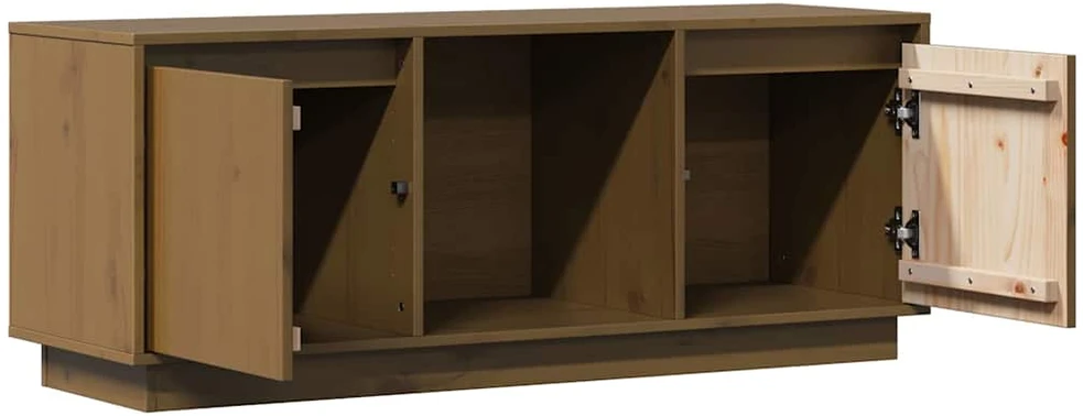 TV staliukas Televizoriaus spintelė, medaus ruda, 110,5x35x44cm, pušis