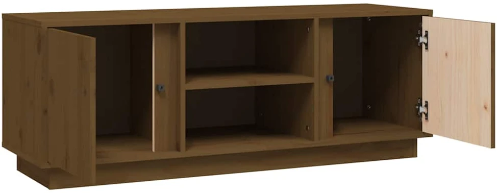 TV staliukas Televizoriaus spintelė, medaus ruda, 110x35x40,5cm, pušis