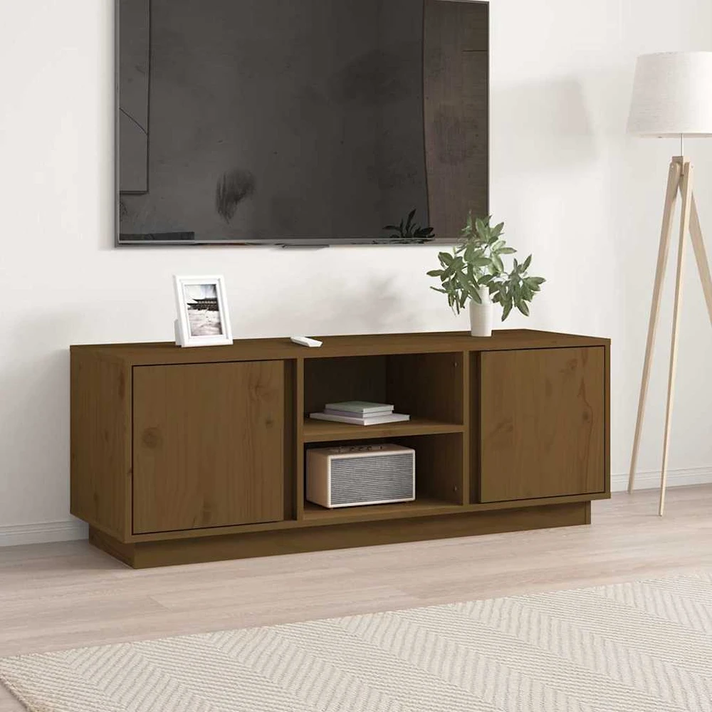 TV staliukas Televizoriaus spintelė, medaus ruda, 110x35x40,5cm, pušis