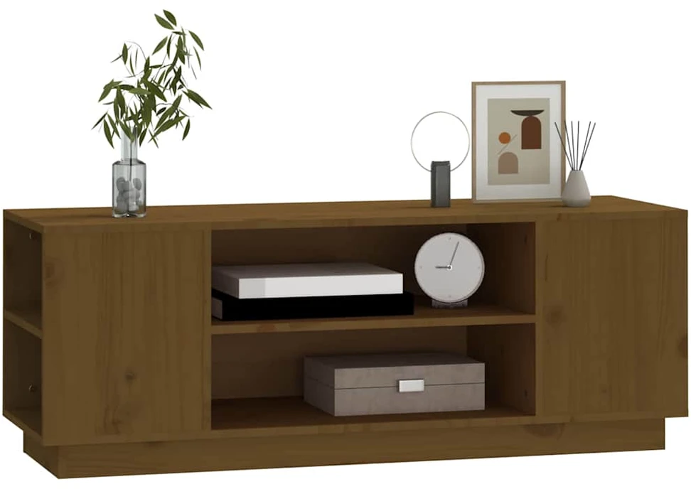 TV staliukas Televizoriaus spintelė, medaus ruda, 110x35x40,5cm, pušis