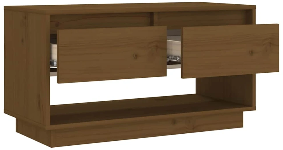 TV staliukas Televizoriaus spintelė, medaus ruda, 74x34x40cm, pušis