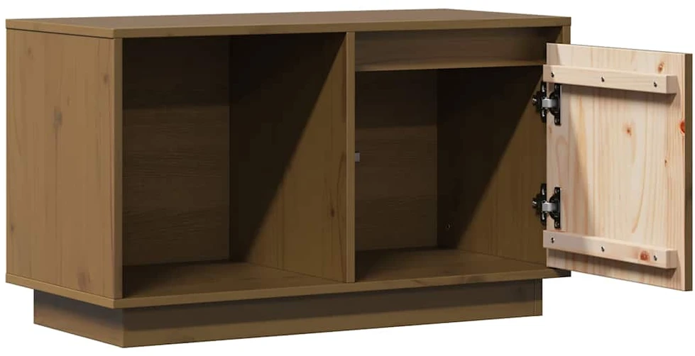 Televizoriaus spintelė, medaus ruda, 74x35x44cm, pušis