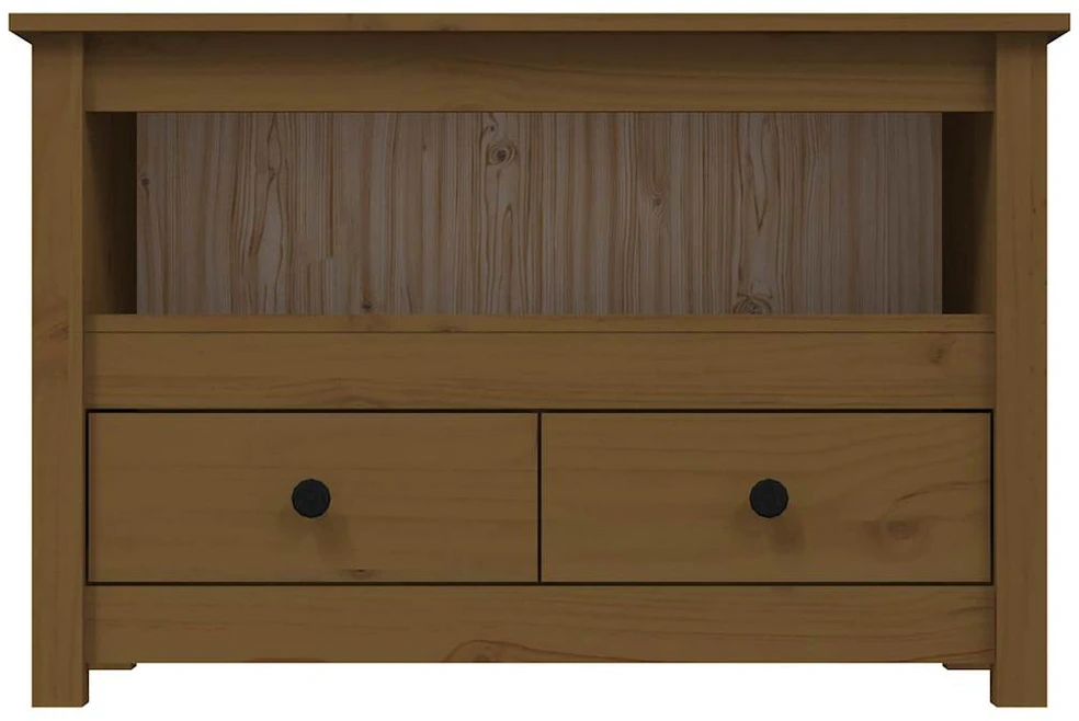 TV staliukas Televizoriaus spintelė, medaus ruda, 79x35x52cm, pušies masyvas