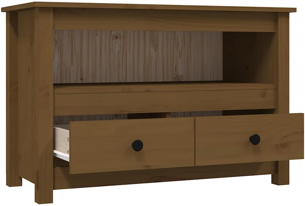 TV staliukas Televizoriaus spintelė, medaus ruda, 79x35x52cm, pušies masyvas