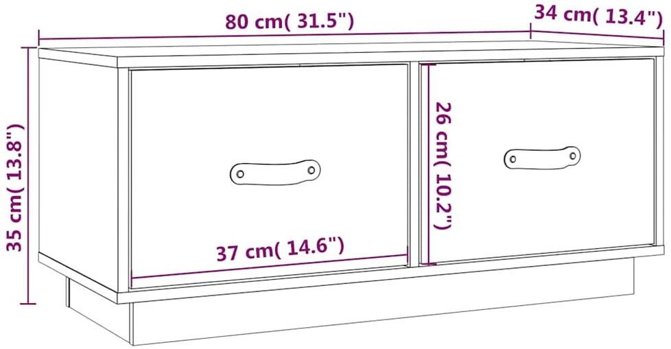 TV staliukas Televizoriaus spintelė, medaus ruda, 80x34x35cm, pušies masyvas
