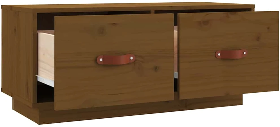 TV staliukas Televizoriaus spintelė, medaus ruda, 80x34x35cm, pušies masyvas