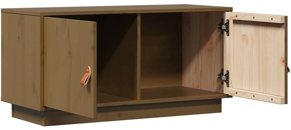 TV staliukas Televizoriaus spintelė, medaus ruda, 80x34x40cm, pušies masyvas