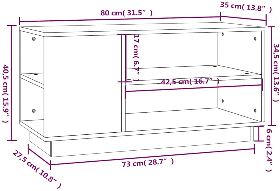TV staliukas Televizoriaus spintelė, medaus ruda, 80x35x40,5cm, pušis