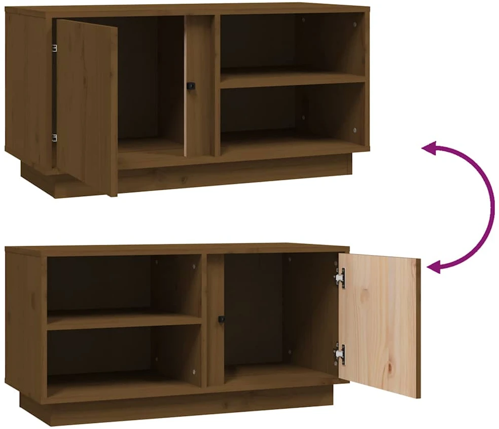 TV staliukas Televizoriaus spintelė, medaus ruda, 80x35x40,5cm, pušis