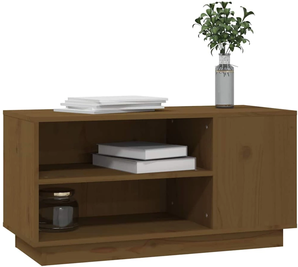 TV staliukas Televizoriaus spintelė, medaus ruda, 80x35x40,5cm, pušis