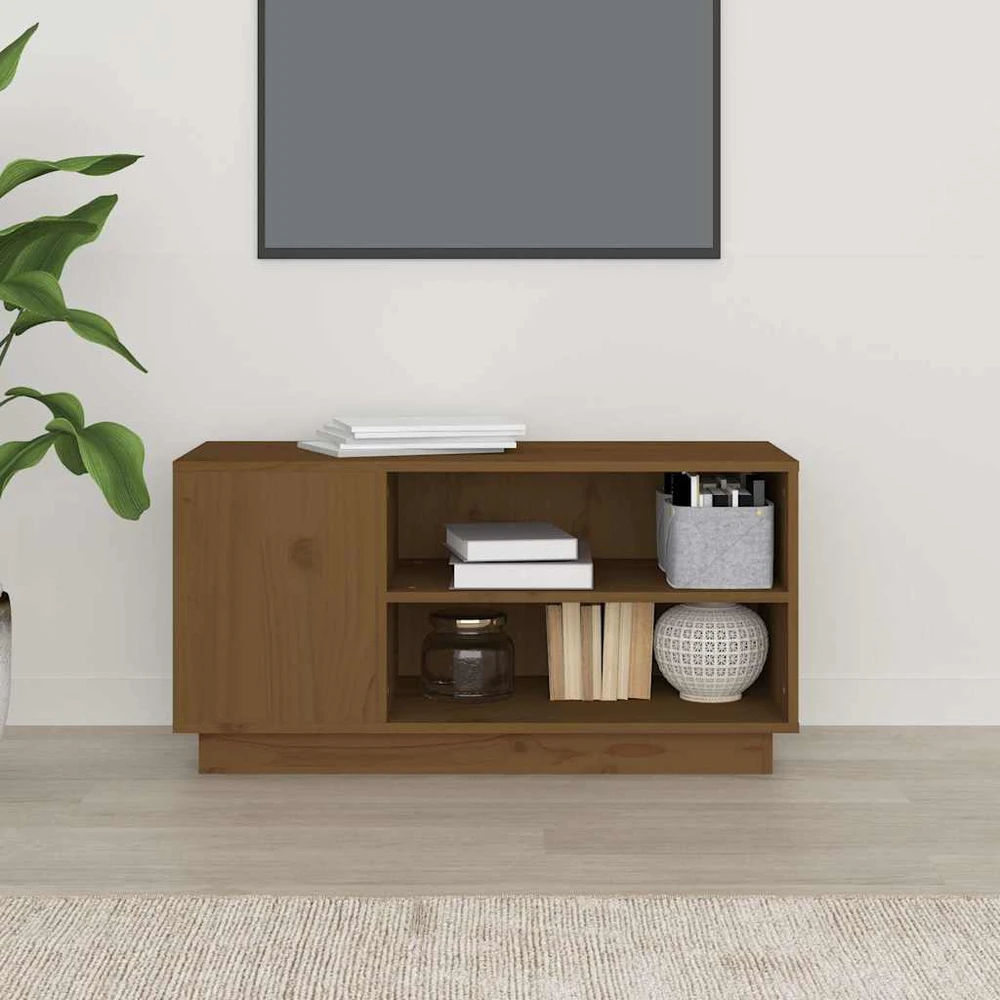 TV staliukas Televizoriaus spintelė, medaus ruda, 80x35x40,5cm, pušis
