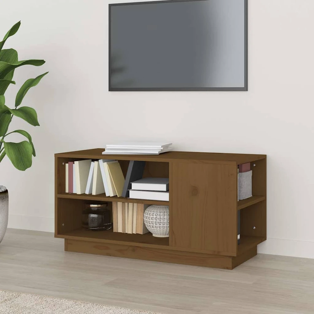 TV staliukas Televizoriaus spintelė, medaus ruda, 80x35x40,5cm, pušis