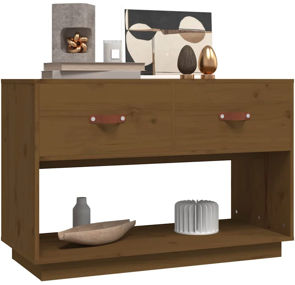 TV staliukas Televizoriaus spintelė, medaus ruda, 90x40x60cm, pušies masyvas