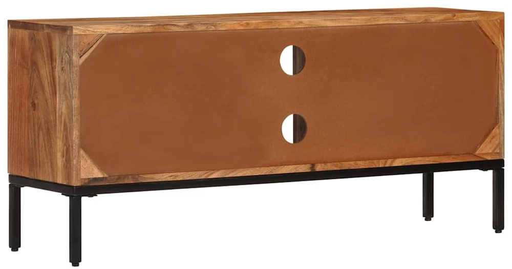 TV staliukas Televizoriaus spintelė, medaus ruda/pilka, 110x30x50cm, akacija