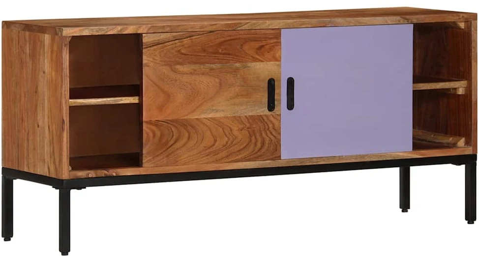 TV staliukas Televizoriaus spintelė, medaus ruda/pilka, 110x30x50cm, akacija