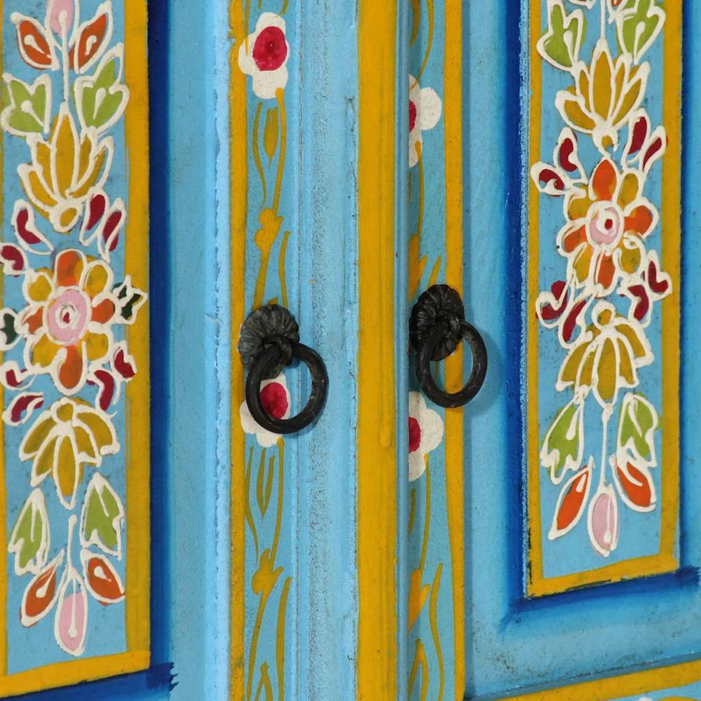 TV staliukas Televizoriaus spintelė, mėlyna, 110x30x40cm, mango masyvas