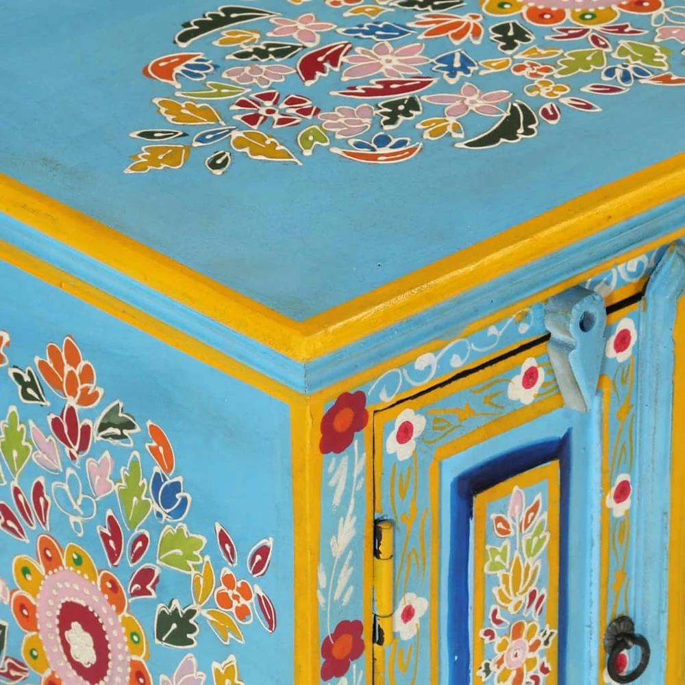 TV staliukas Televizoriaus spintelė, mėlyna, 110x30x40cm, mango masyvas