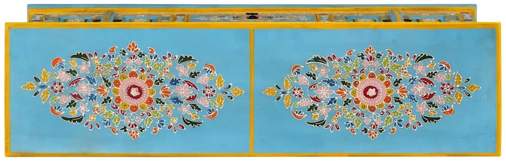 TV staliukas Televizoriaus spintelė, mėlyna, 110x30x40cm, mango masyvas