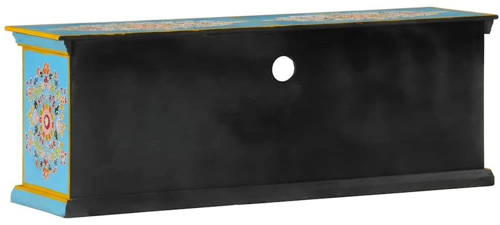 TV staliukas Televizoriaus spintelė, mėlyna, 110x30x40cm, mango masyvas