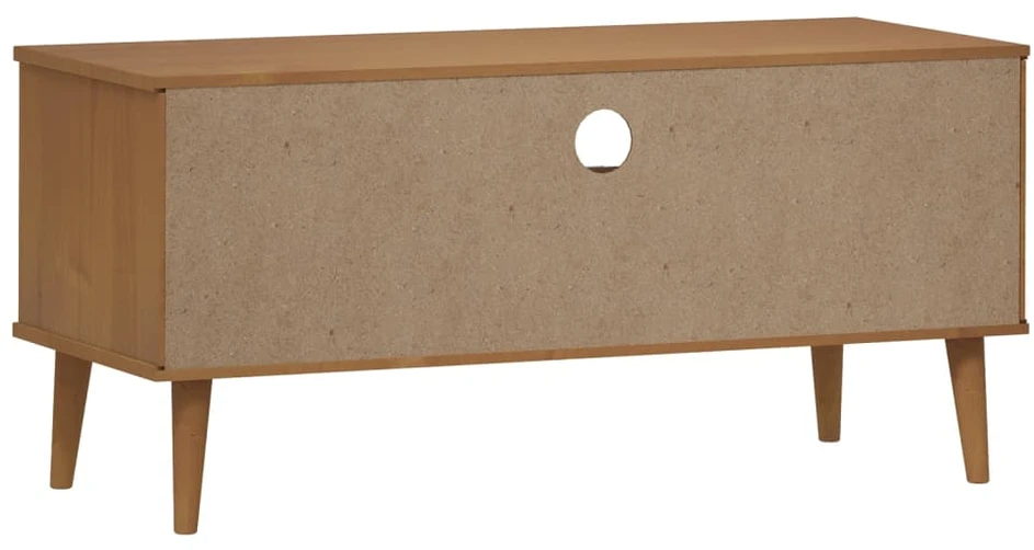 TV staliukas Televizoriaus spintelė MOLDE, ruda, 158x40x49cm, pušies masyvas