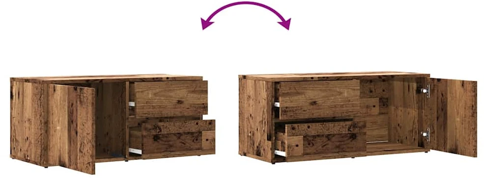 TV staliukas televizoriaus spintelė Old Wood 80x34x35,5 cm Engineered Wood