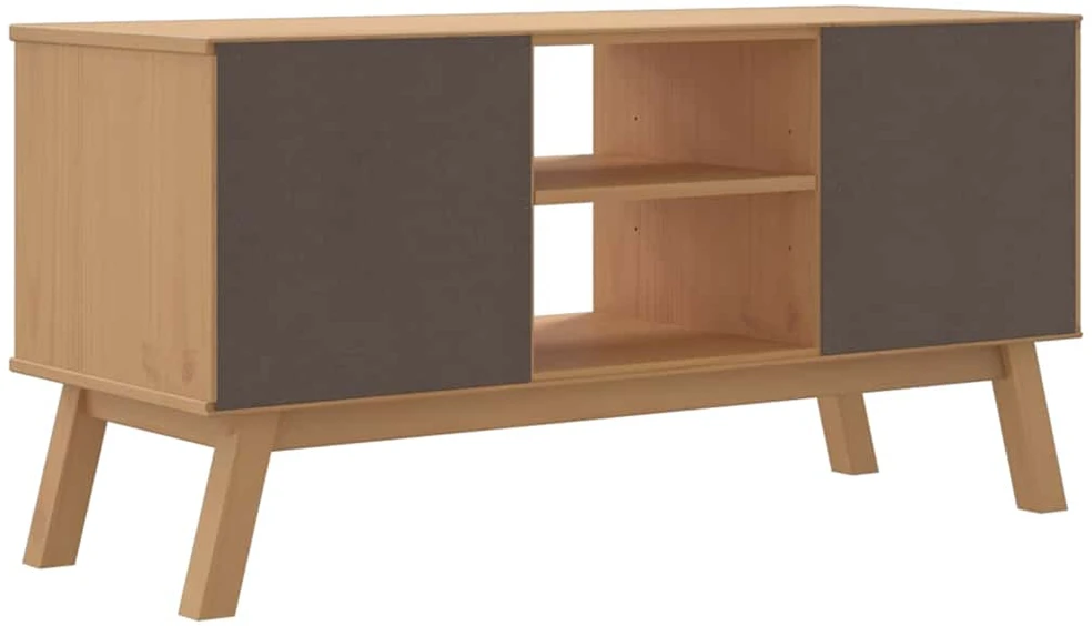 TV staliukas Televizoriaus spintelė OLDEN, ruda, 114x43x57cm, pušies masyvas