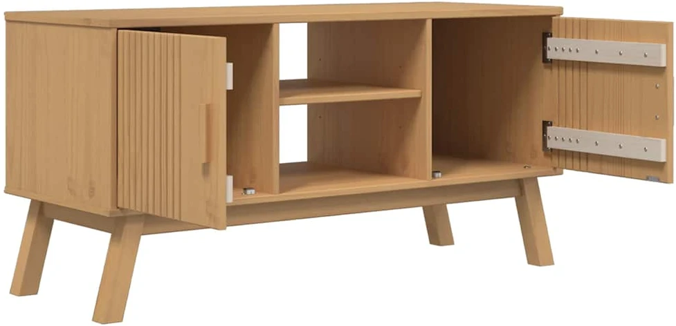 TV staliukas Televizoriaus spintelė OLDEN, ruda, 114x43x57cm, pušies masyvas