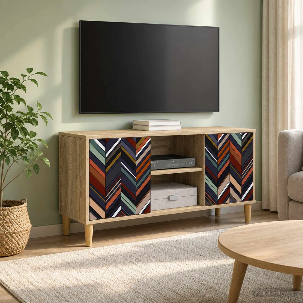 TV staliukas Televizoriaus spintelė OMMEN 102 x 33 x 50 cm Sonoma ąžuolo
