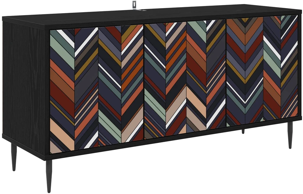 TV staliukas Televizoriaus spintelė OMMEN 102 x 33 x 51 cm Juodojo ąžuolo