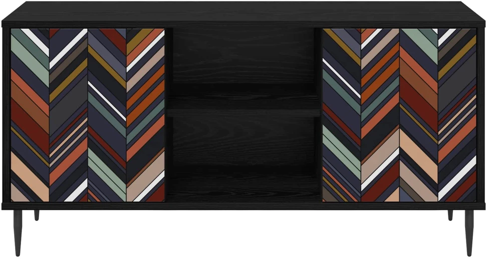 TV staliukas Televizoriaus spintelė OMMEN 102 x 33 x 51 cm Juodojo ąžuolo