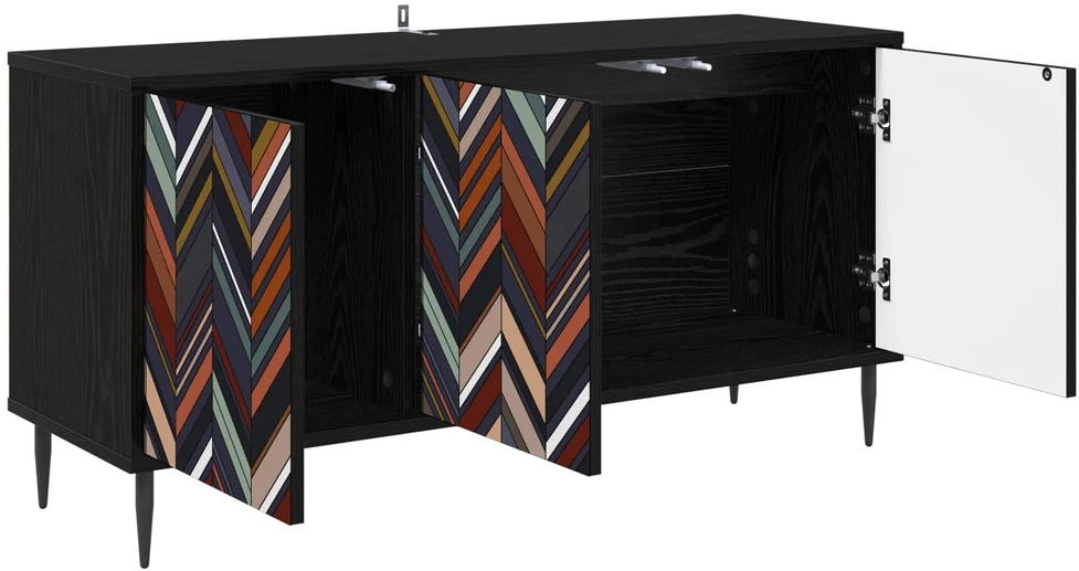 TV staliukas Televizoriaus spintelė OMMEN 102 x 33 x 51 cm Juodojo ąžuolo