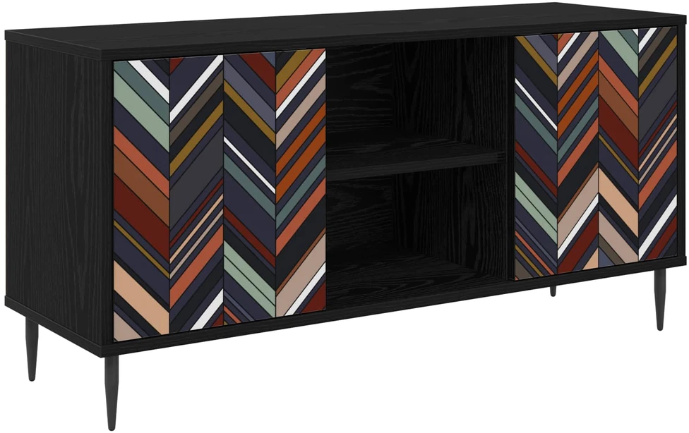 TV staliukas Televizoriaus spintelė OMMEN 102 x 33 x 51 cm Juodojo ąžuolo