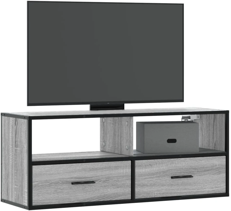 TV staliukas Televizoriaus spintelė, pilka, 100x31x39,5cm, mediena/metalas