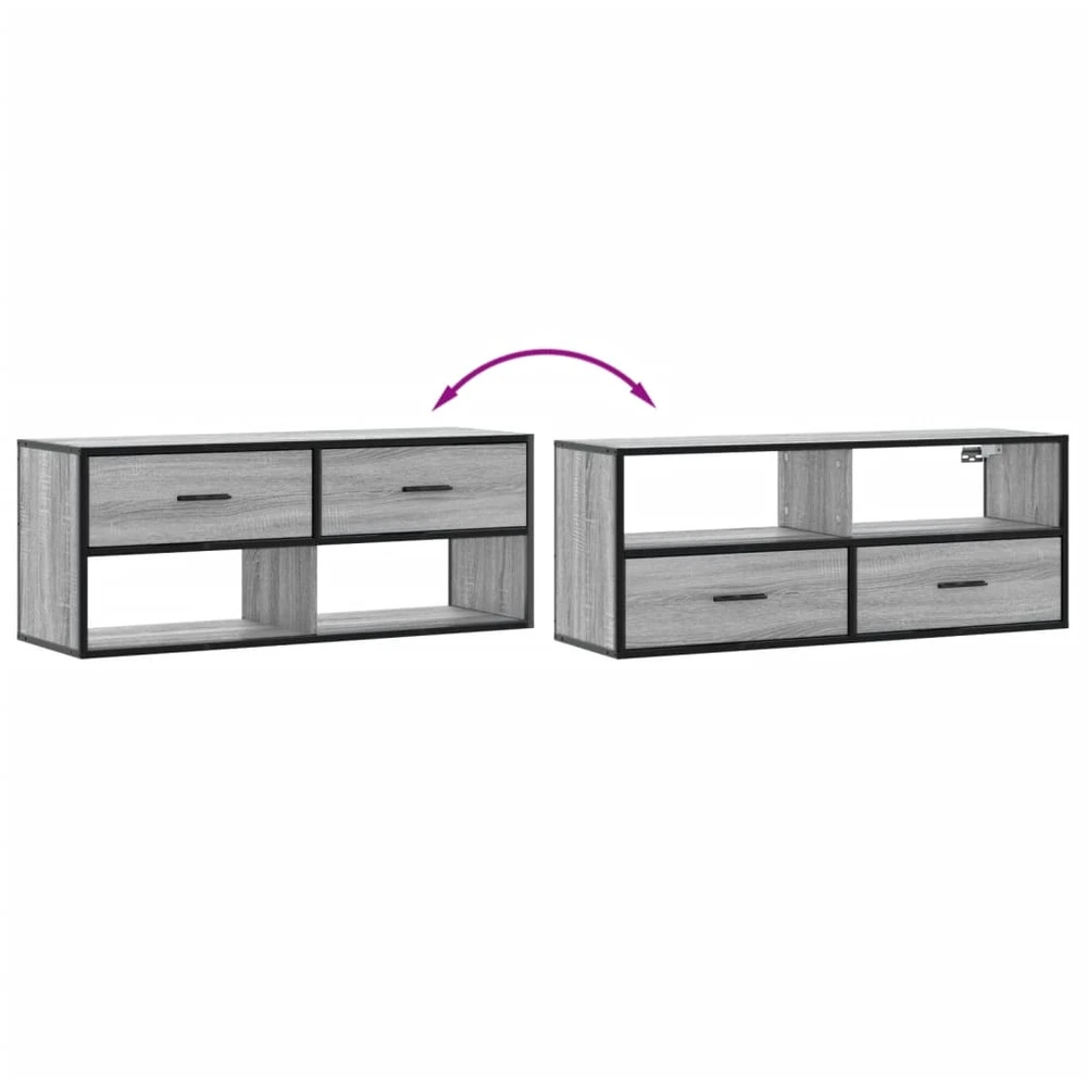 TV staliukas Televizoriaus spintelė, pilka, 100x31x39,5cm, mediena/metalas