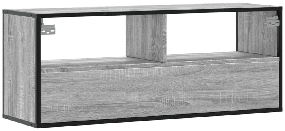 TV staliukas Televizoriaus spintelė, pilka, 100x31x39,5cm, mediena/metalas