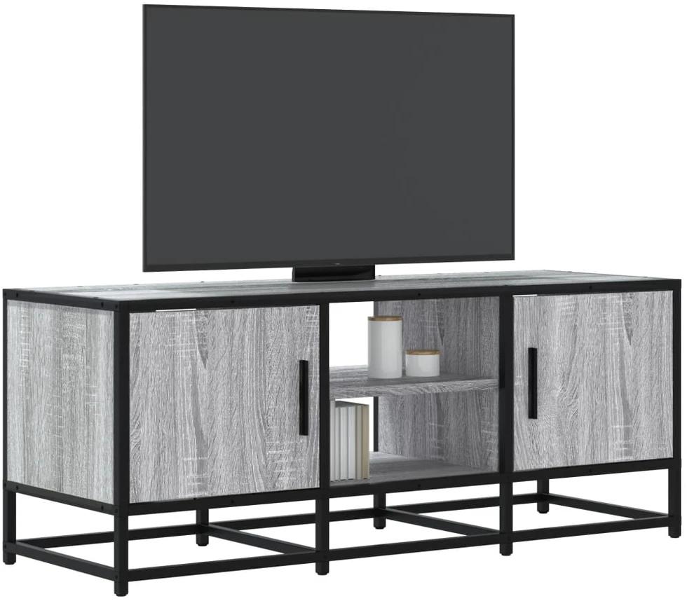 TV staliukas Televizoriaus spintelė, pilka, 100x35x41cm, mediena ir metalas