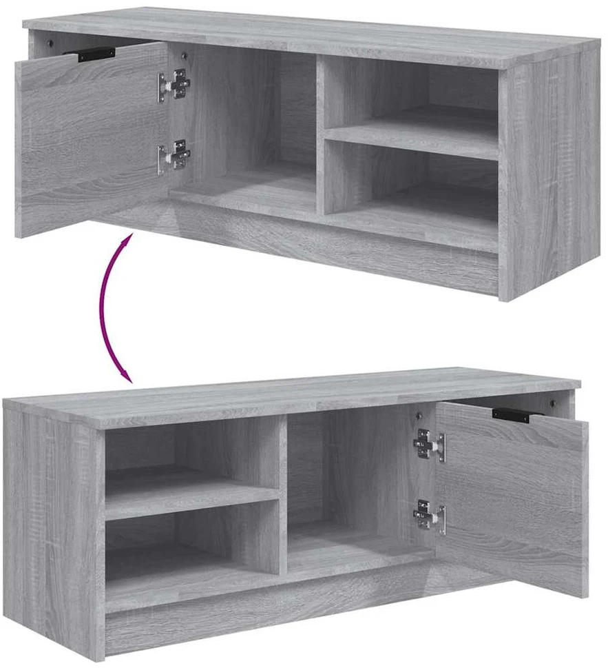 TV staliukas Televizoriaus spintelė, pilka, 102x35,5x36,5cm, mediena