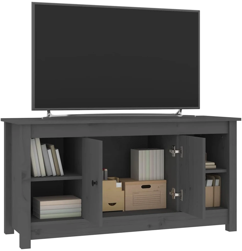 TV staliukas Televizoriaus spintelė, pilka, 103x36,5x52cm, pušies masyvas