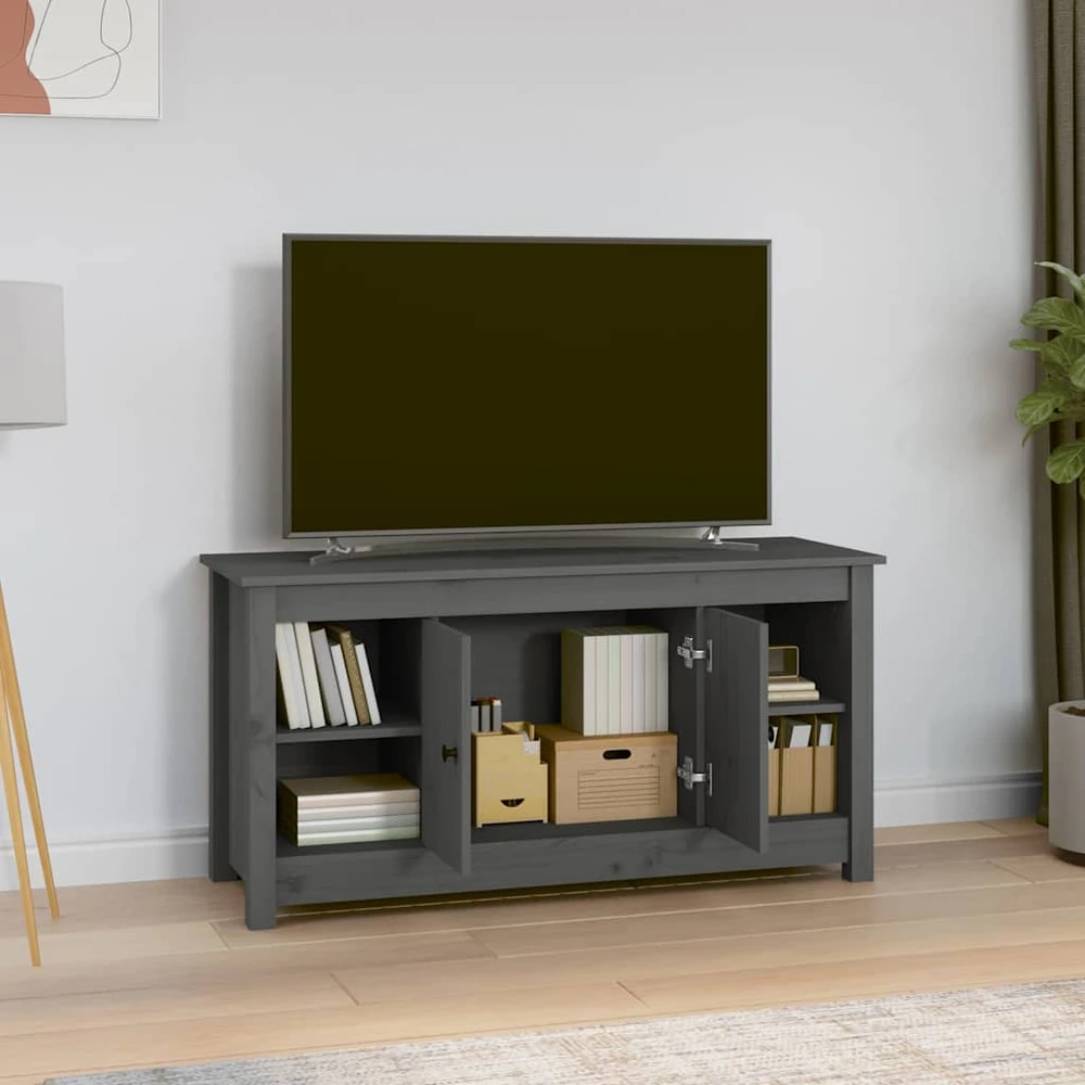 TV staliukas Televizoriaus spintelė, pilka, 103x36,5x52cm, pušies masyvas