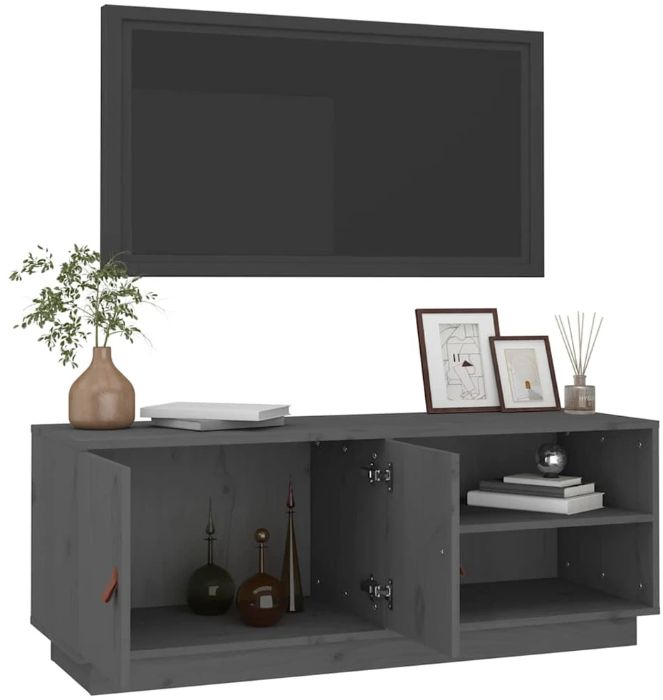 TV staliukas Televizoriaus spintelė, pilka, 105x34x40cm, pušies masyvas