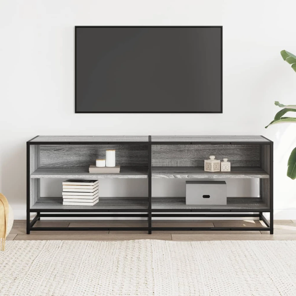 TV staliukas Televizoriaus spintelė, pilka, 120,5x40x46cm, mediena/metalas