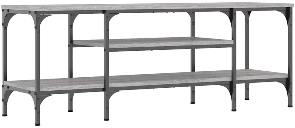 TV staliukas Televizoriaus spintelė, pilka, 121x35x45cm, mediena ir geležis