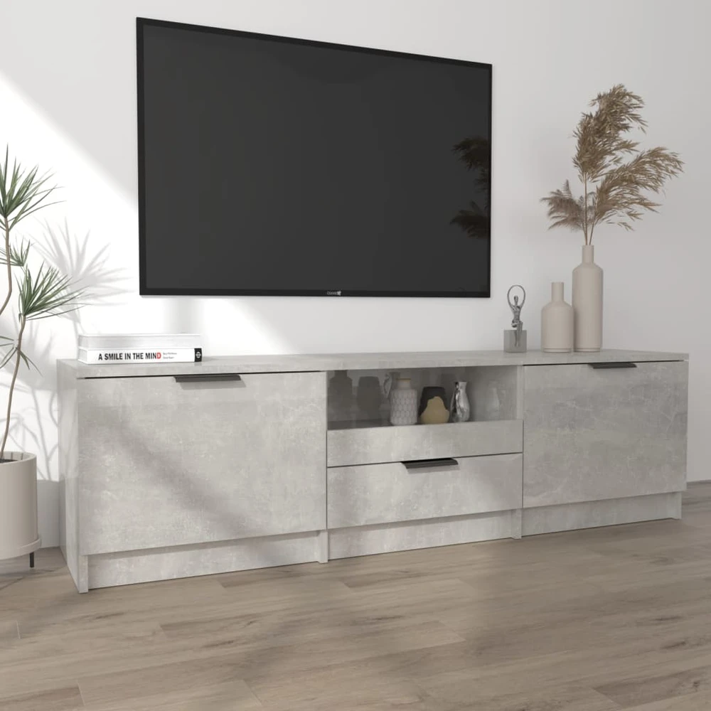 TV staliukas Televizoriaus spintelė, pilka, 140x35x40cm, apdirbta mediena