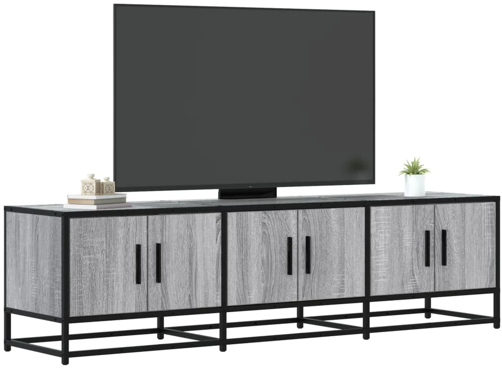 TV staliukas Televizoriaus spintelė, pilka, 150x35x41cm, mediena ir metalas