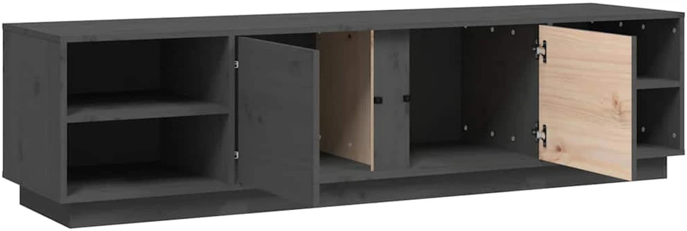 TV staliukas Televizoriaus spintelė, pilka, 156x40x40cm, pušies masyvas