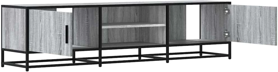 TV staliukas Televizoriaus spintelė, pilka, 160x35x41cm, mediena ir metalas