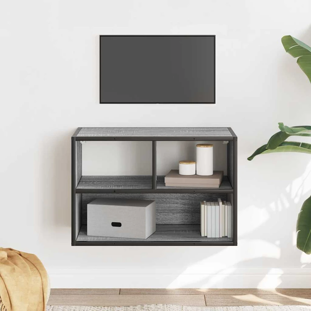 TV staliukas Televizoriaus spintelė, pilka, 60x31x39,5cm, mediena ir metalas