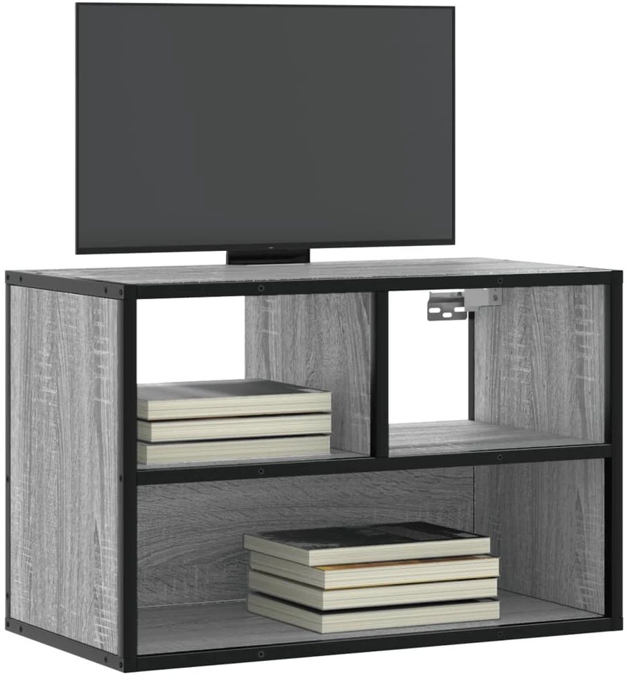 TV staliukas Televizoriaus spintelė, pilka, 60x31x39,5cm, mediena ir metalas